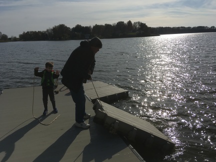 JB helping with the dock